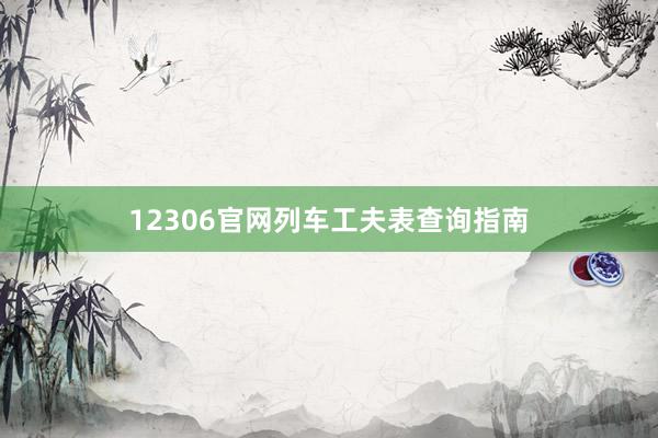 12306官网列车工夫表查询指南