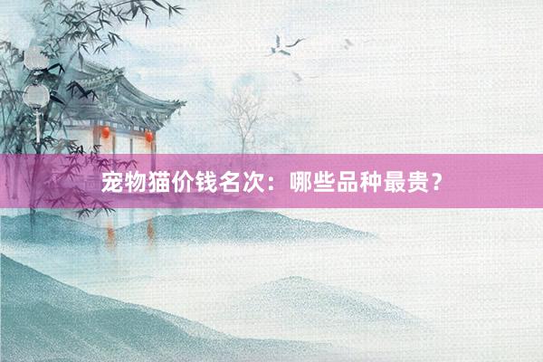 宠物猫价钱名次：哪些品种最贵？